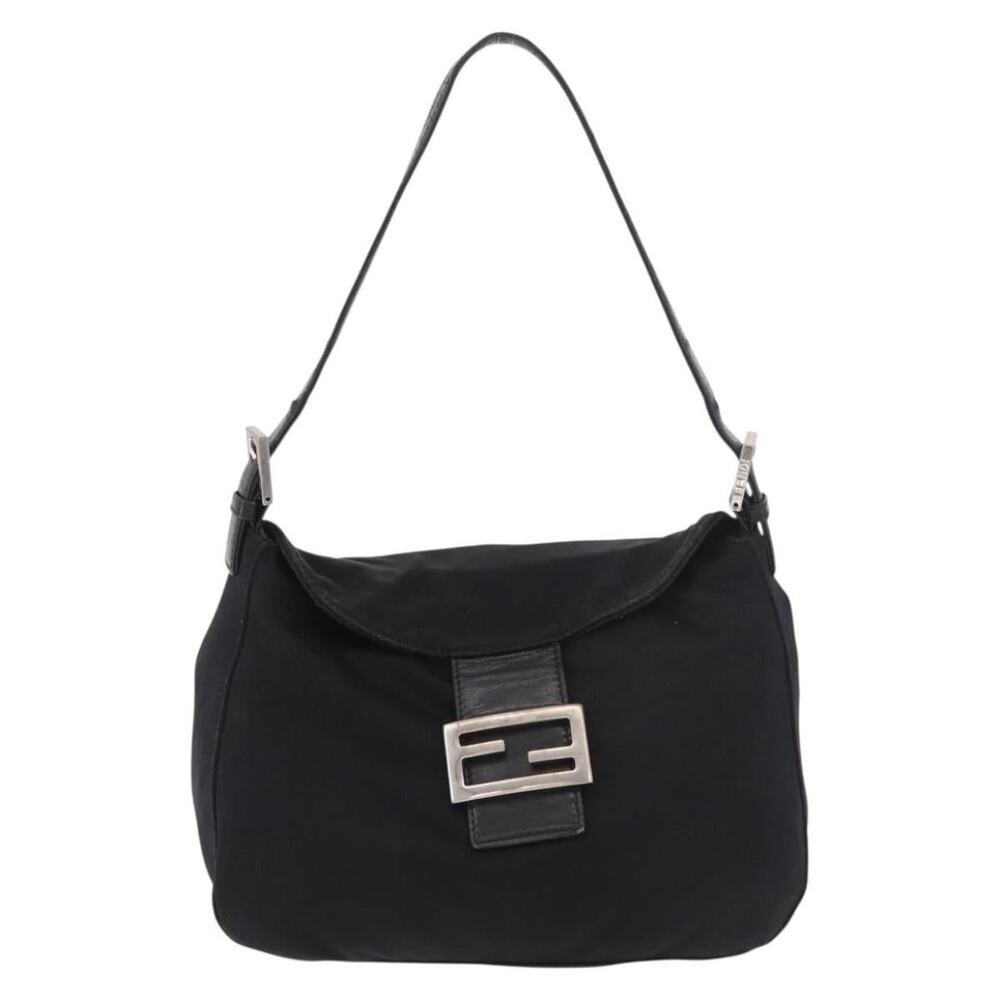 Fendi Cotton Mamma Baguette Shoulder Bag Black